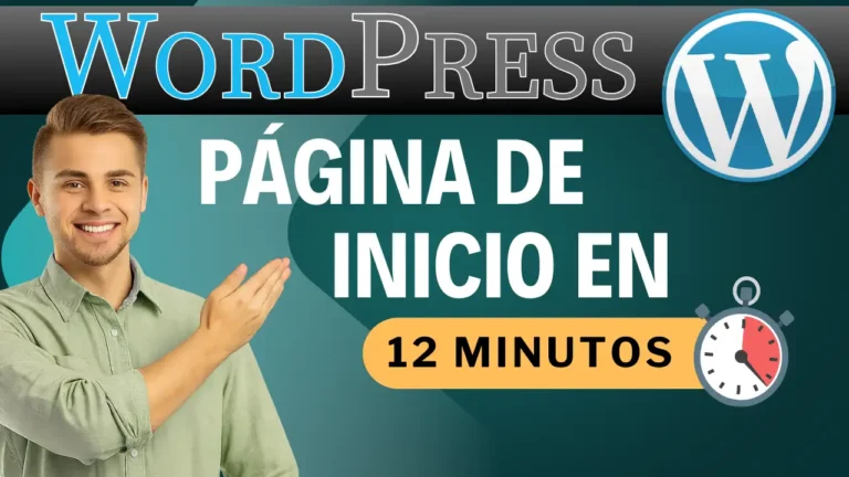 Página de inicio en Wordpress